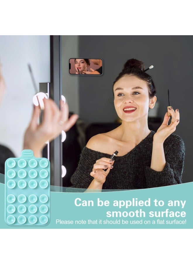 ChicAbode 2Pcs Silicone Suction Phone Case Adhesive Mount, Non-Slip Suction Cup Phone Mount, Double Sided Phone Suction Grip, 3.58 x2.16In Hands-Free Strong Grip Holder Bracket for Selfies Videos(Green) - Image 3